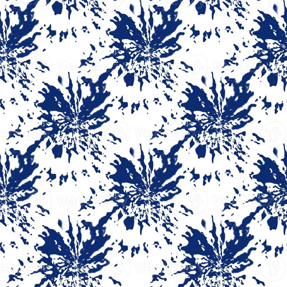 Tie dye, Shibori, blue abstract batik seamless pattern. Watercolor backgrounds photo