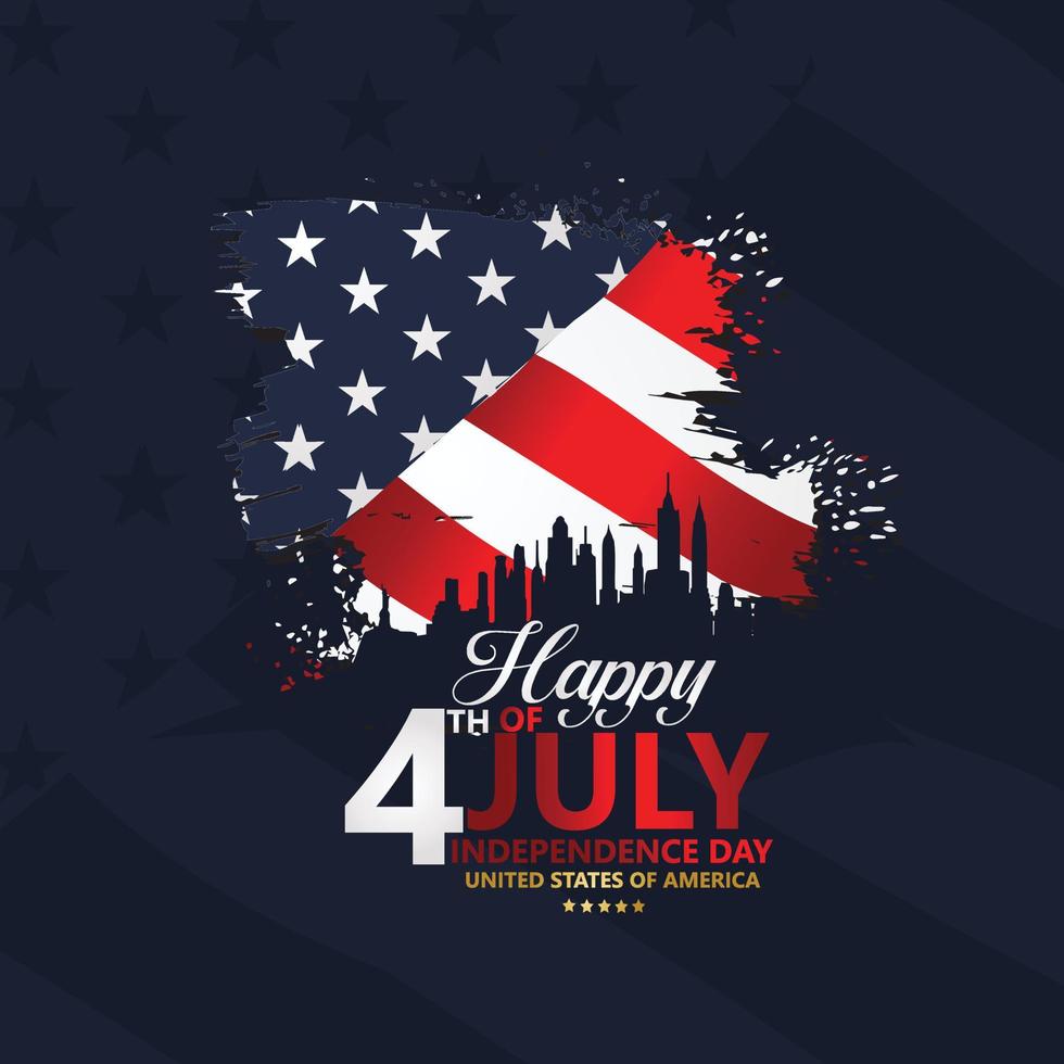 Fourth of July Independence Day, Vector illustration for greeting card and other users