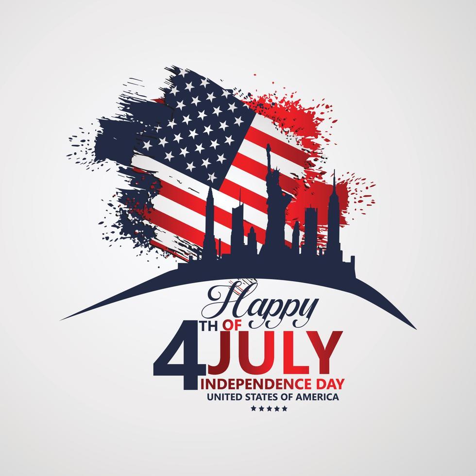Fourth of July Independence Day, Vector illustration for greeting card and other users