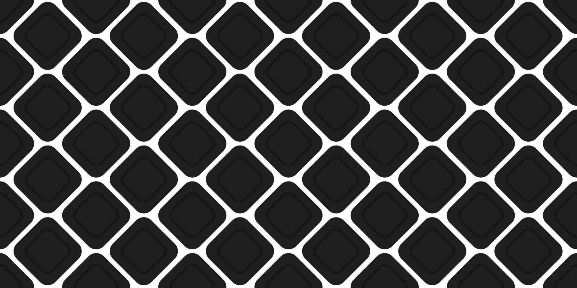 Seamless Black and White Rhombus Pattern. Modern Geometric Texture Decoration. Fashion Style Geometric Diagonal Line Fabric. Elegant Rhombus Background. Abstract Wallpaper Design. Vector Illustration.