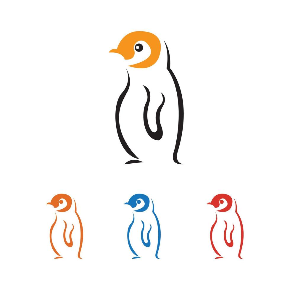 ilustración del logotipo de pingüino vector