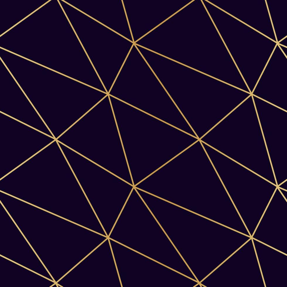 triangles mosaic of thin golden lines on a dark luxury background seamless pattern for wrapping paper textile vector