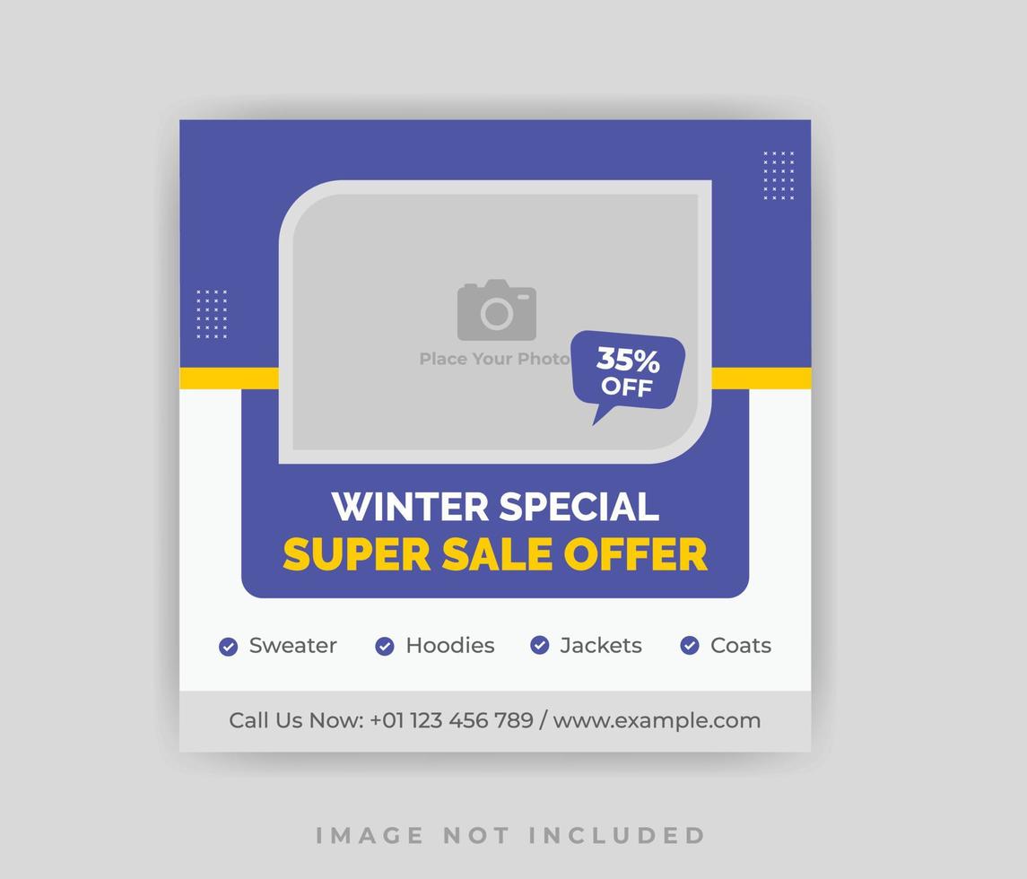 Winter Collection Sale Offer Social Media Post Design Template vector
