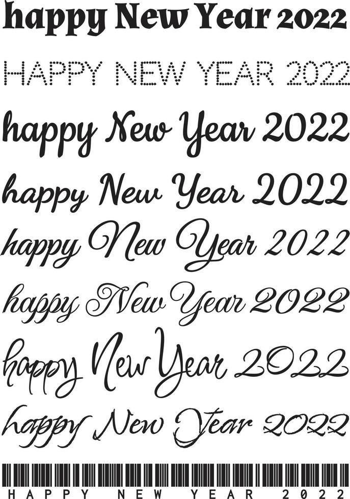 happy new year 2022 with text and number for you design vector