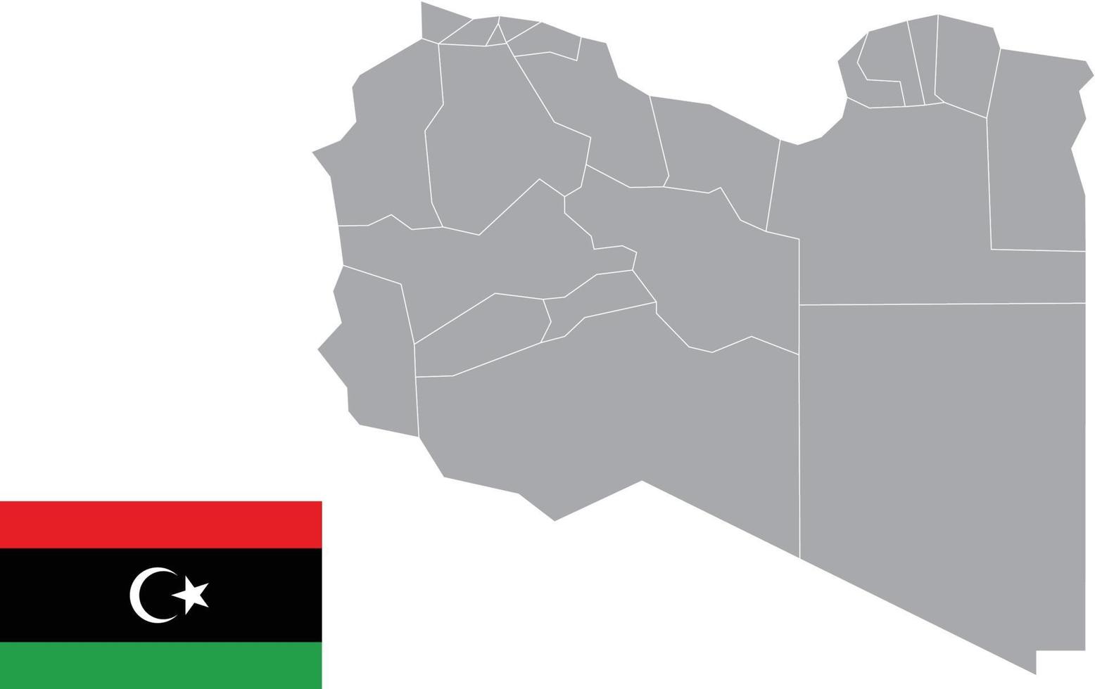 mapa de libia. bandera de libia ilustración de vector de símbolo de icono plano