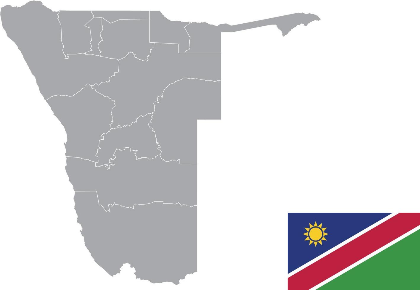 mapa de namibia bandera de namibia ilustración de vector de símbolo de icono plano