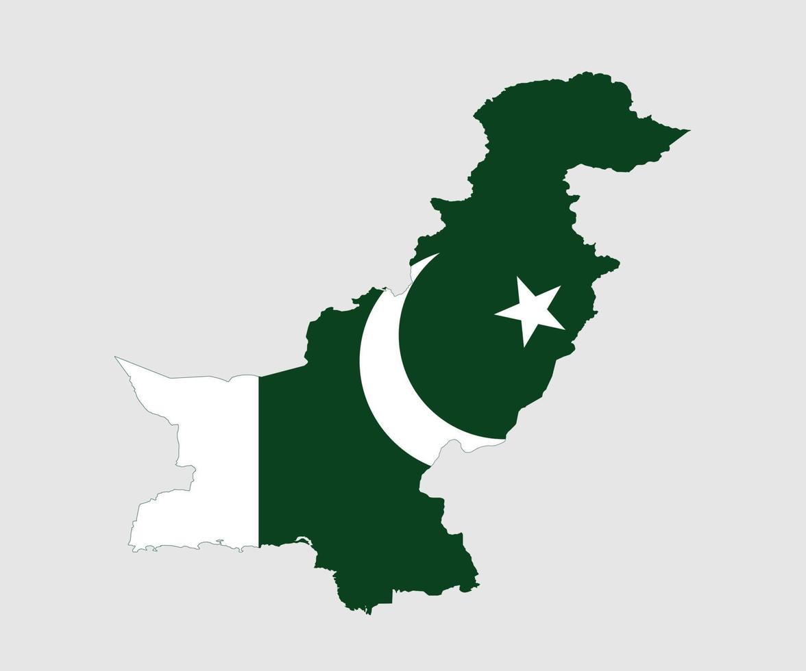 mapa y bandera de pakistán vector