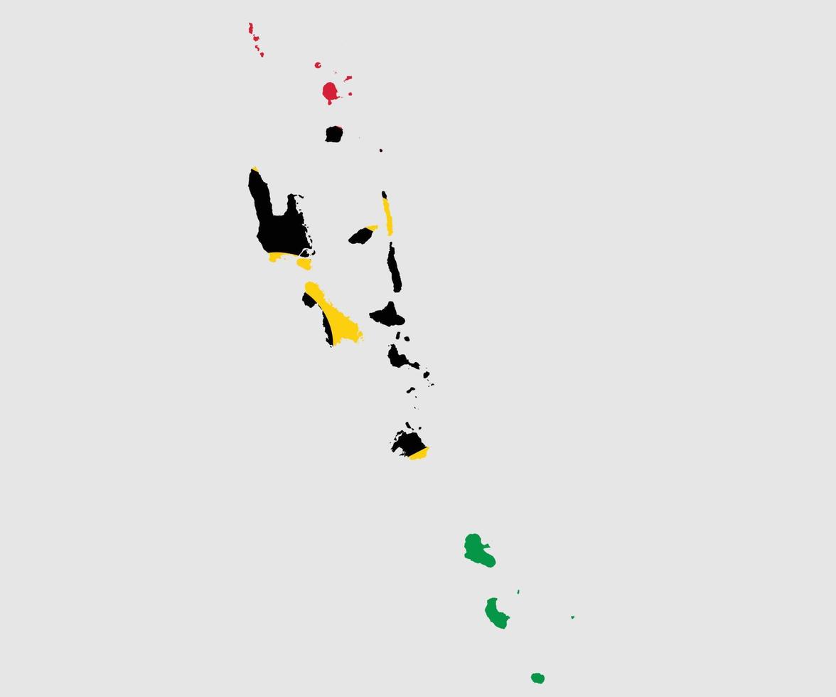 Map and flag of Vanuatu vector