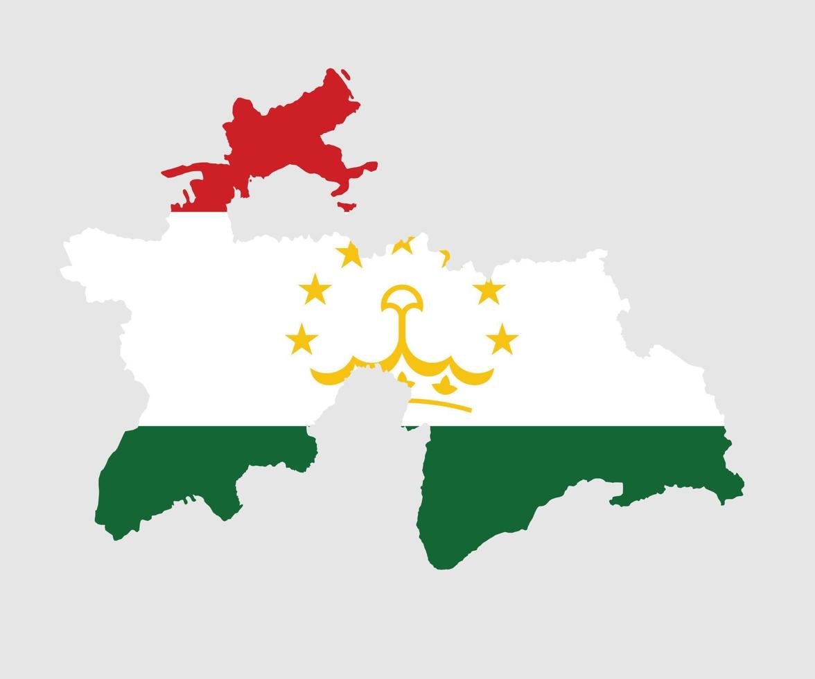 Map and flag of Tajikistan vector