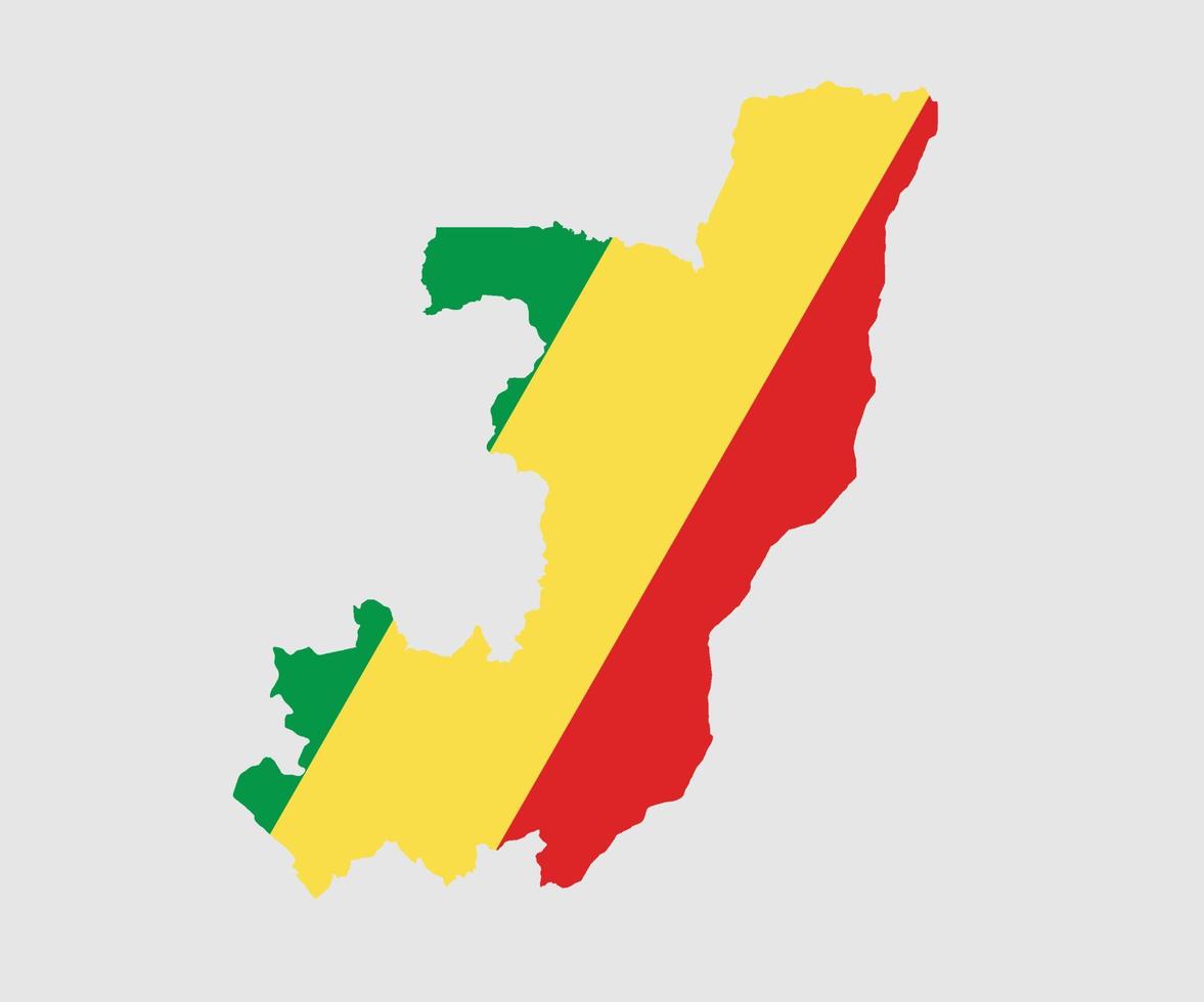 mapa y bandera de la república del congo vector