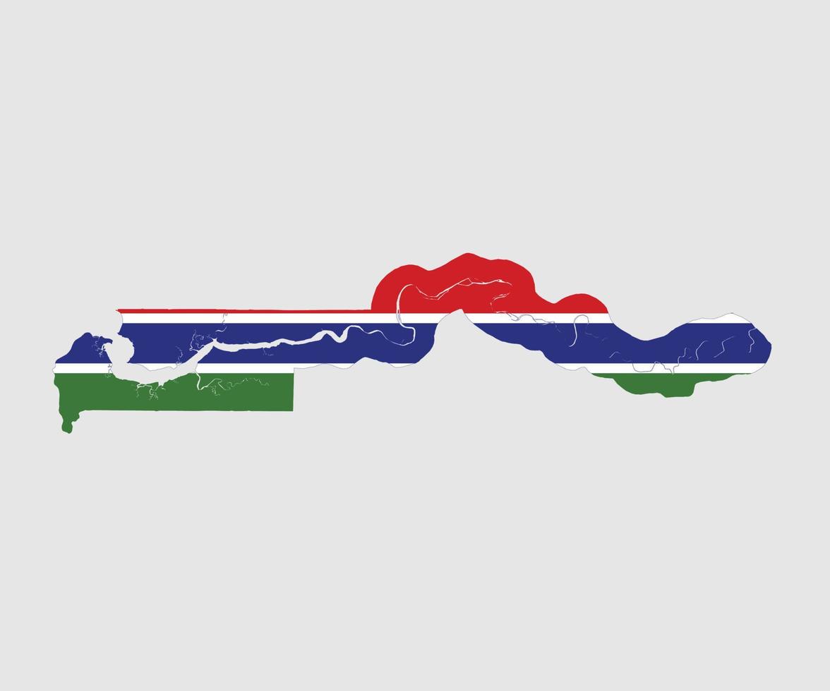 Map and flag of Gambia vector