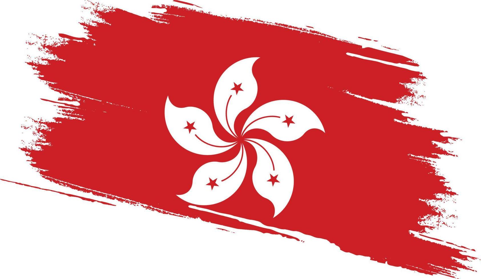 Hong ,Kong flag with grunge texture vector