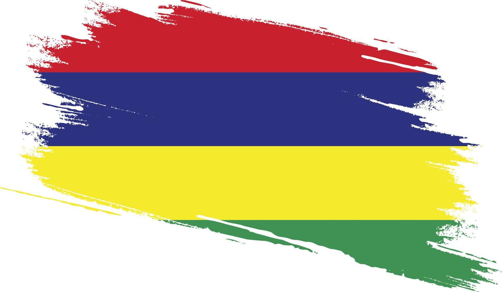 Mauritius flag with grunge texture vector