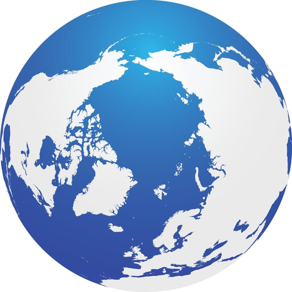 Map of Globe of Arctic Blue vector