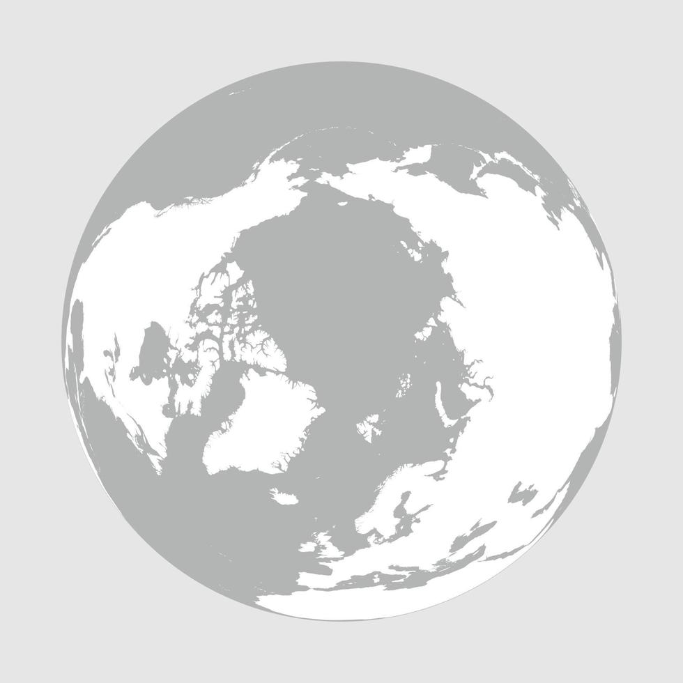 Map of Globe of Arctic Single vector