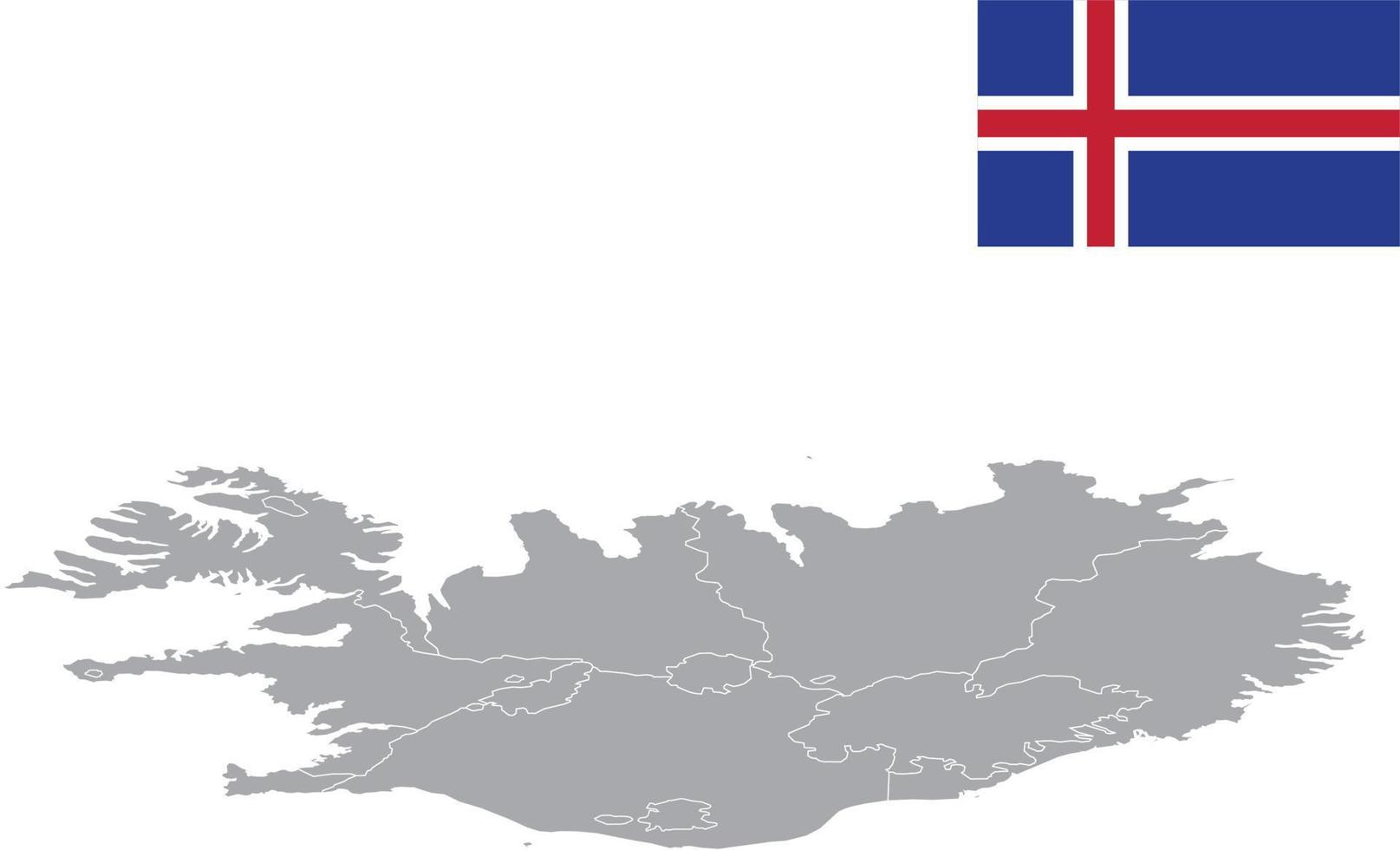 mapa de Islandia. bandera de islandia ilustración de vector de símbolo de icono plano