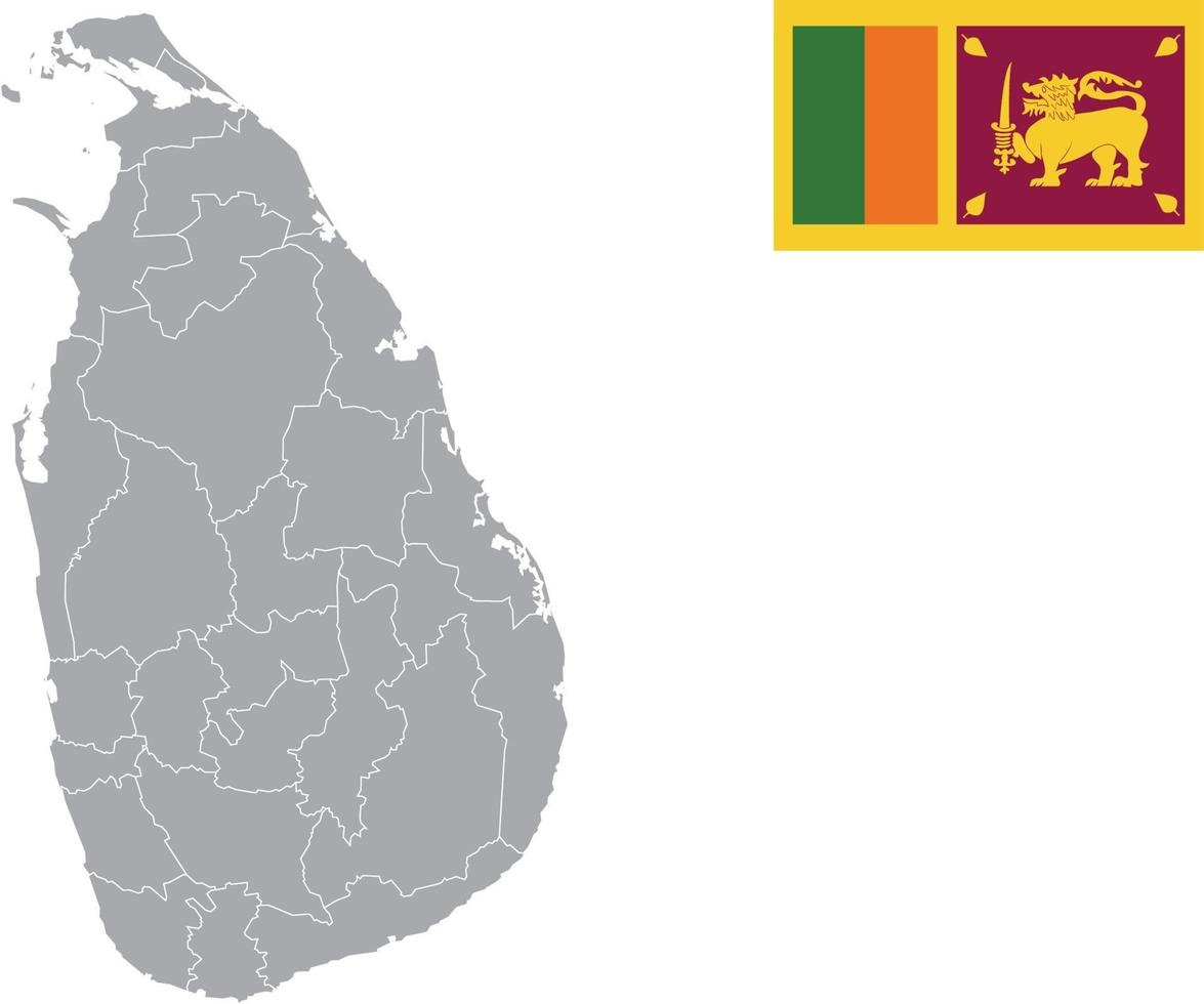 mapa de sri lanka. bandera de sri lanka. ilustración de vector de símbolo de icono plano