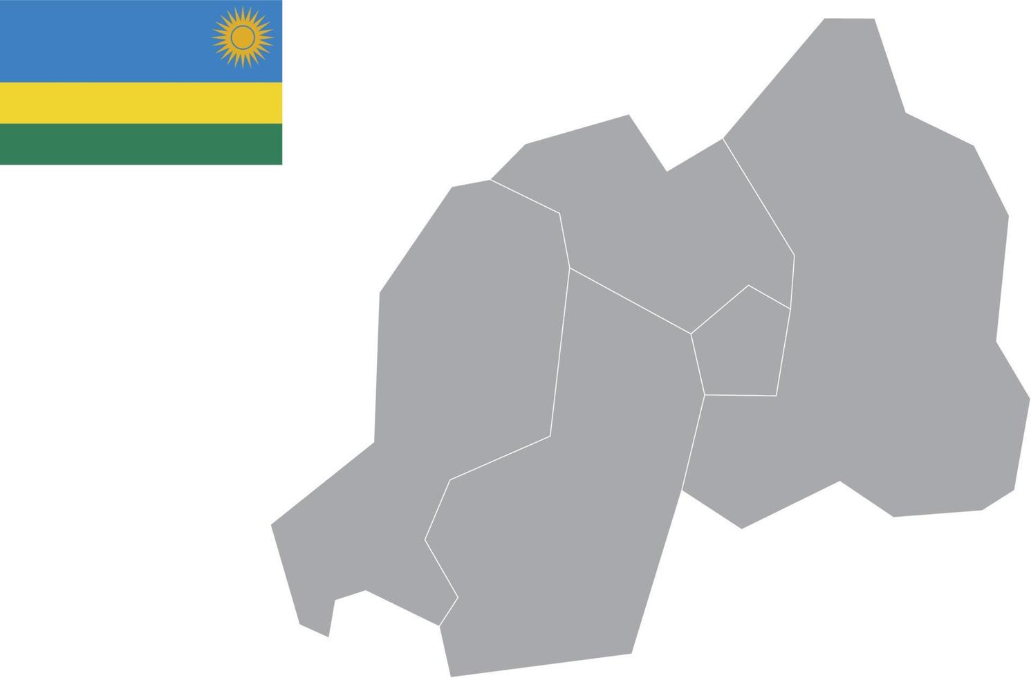 mapa de ruanda bandera de ruanda ilustración de vector de símbolo de icono plano