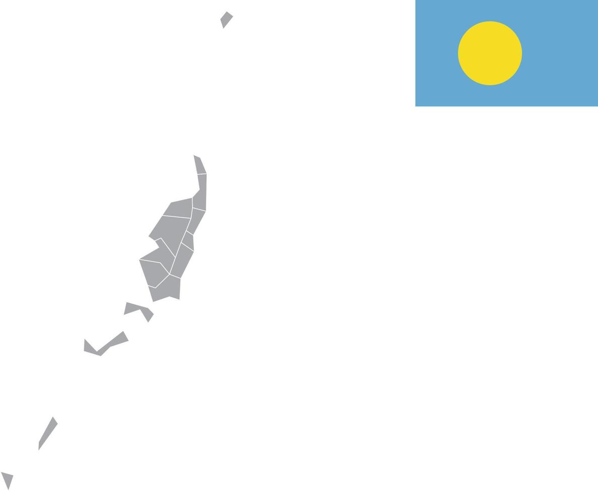 Palau map. Palau flag. flat icon symbol vector illustration