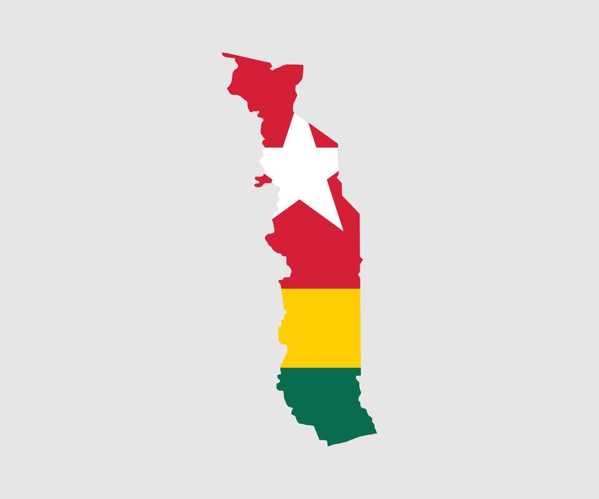 mapa y bandera de togo vector