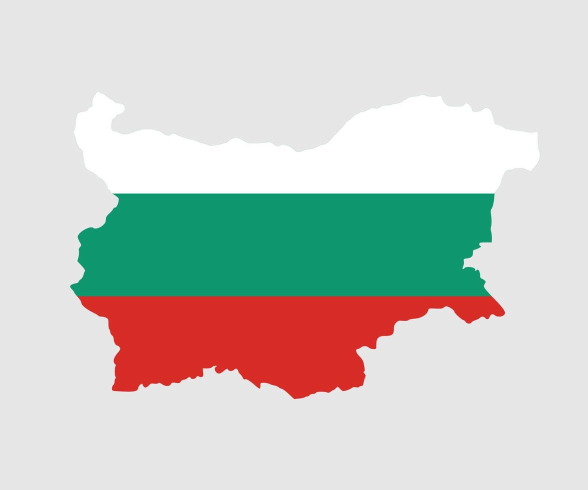 mapa y bandera de bulgaria vector