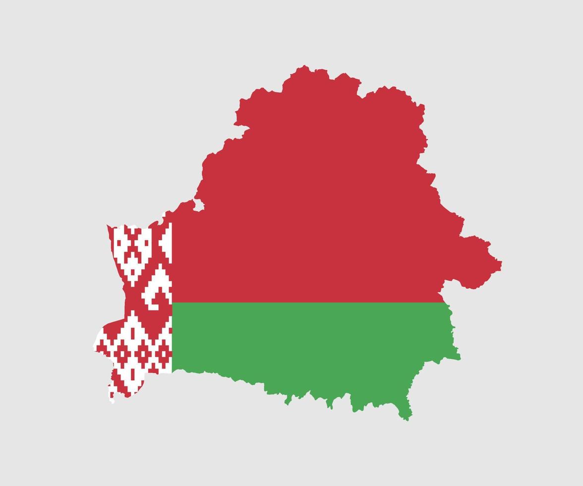 mapa y bandera de bielorrusia vector