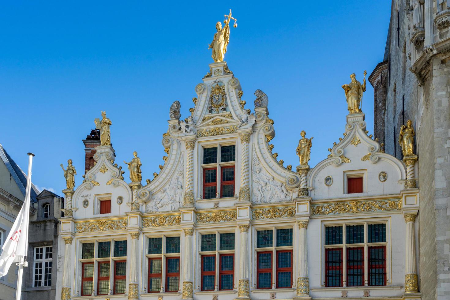 BRUGES, BELGIUM, 2015. Provincial Palace in Market Square Bruges photo