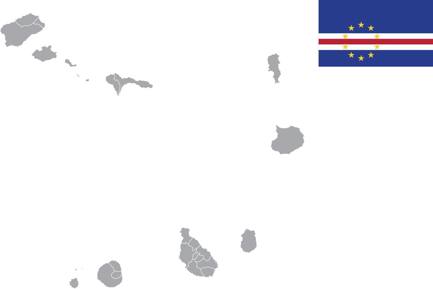 mapa de cabo verde. bandera de cabo verde. ilustración de vector de símbolo de icono plano