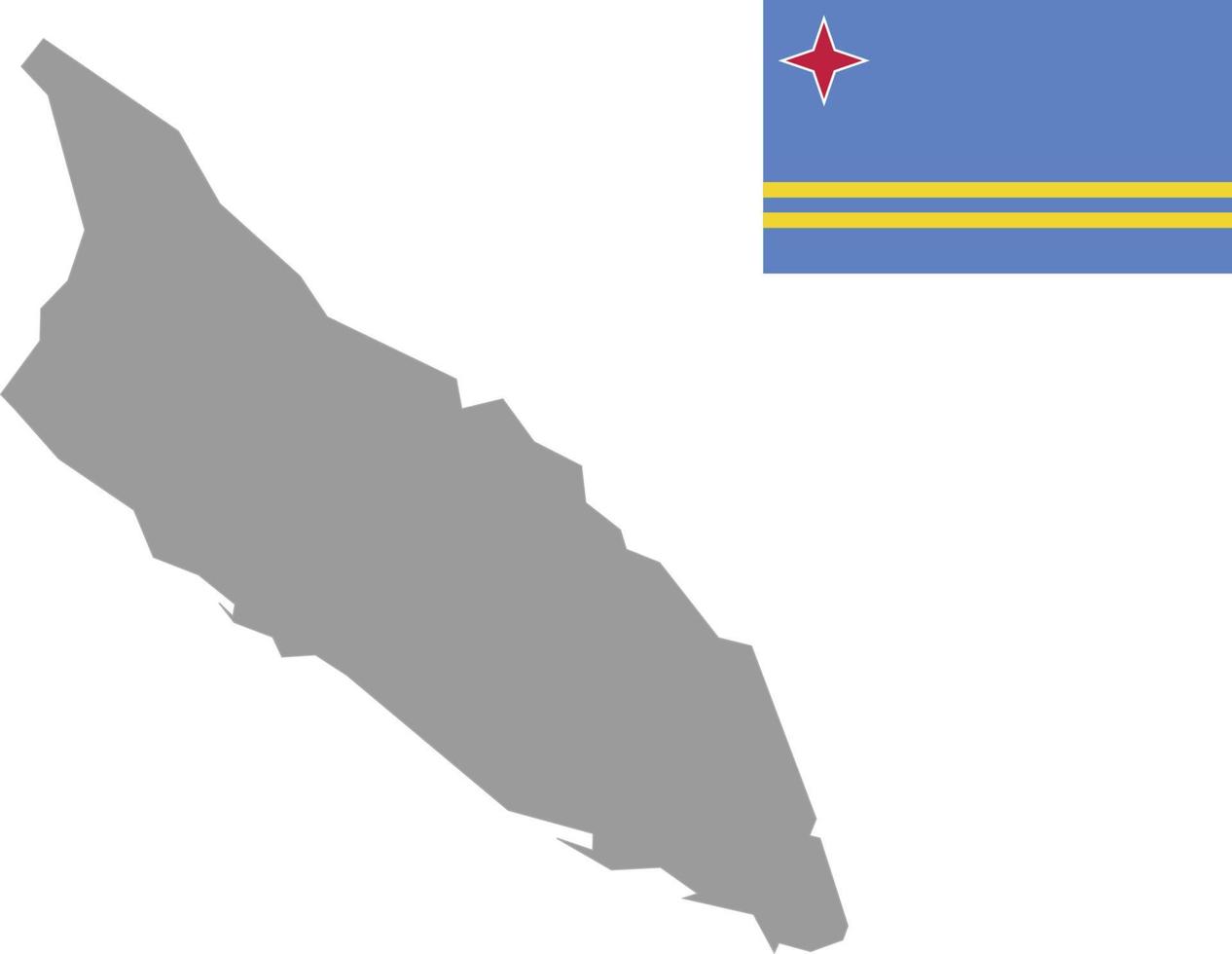 mapa de aruba bandera de aruba ilustración de vector de símbolo de icono plano