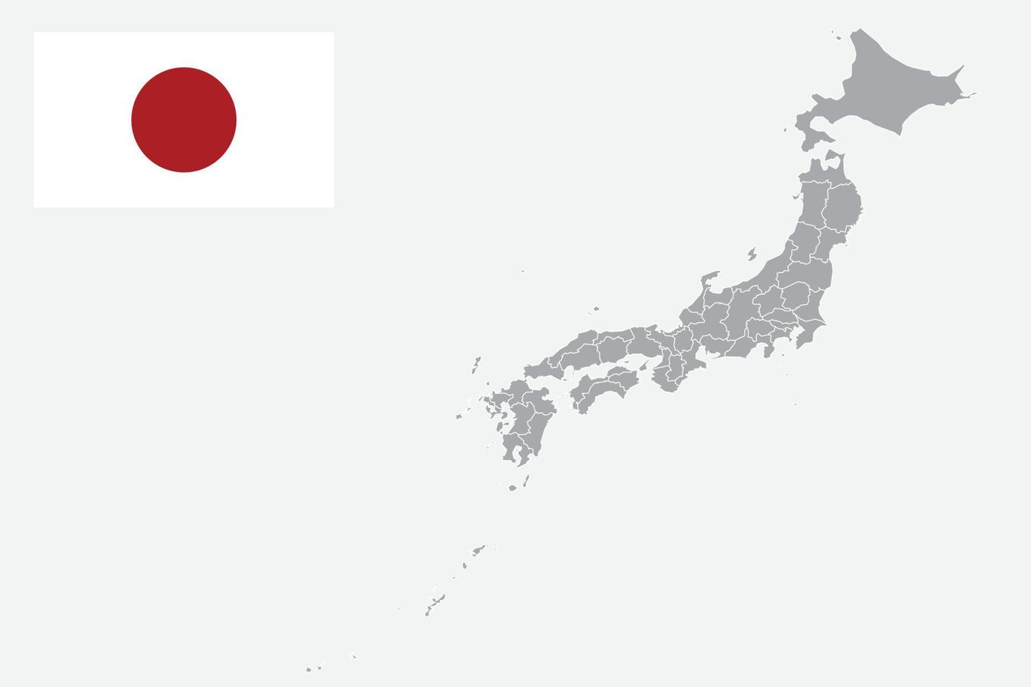 mapa de japón. bandera de japón ilustración de vector de símbolo de icono plano