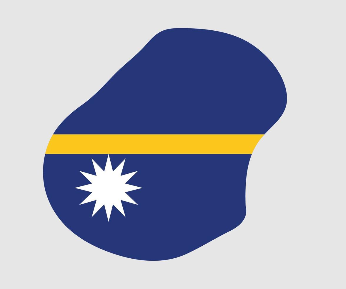 mapa y bandera de nauru vector