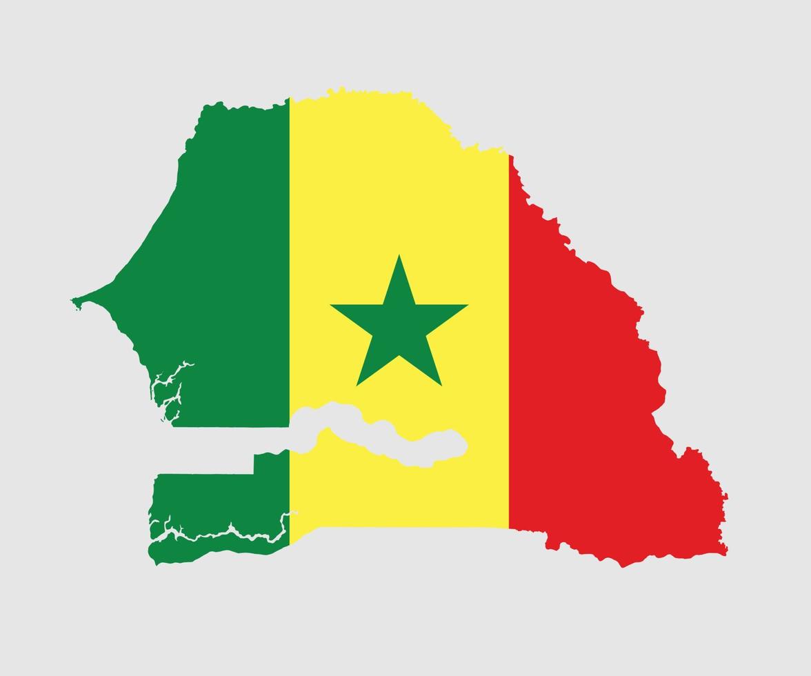 Map and flag of Senega vector