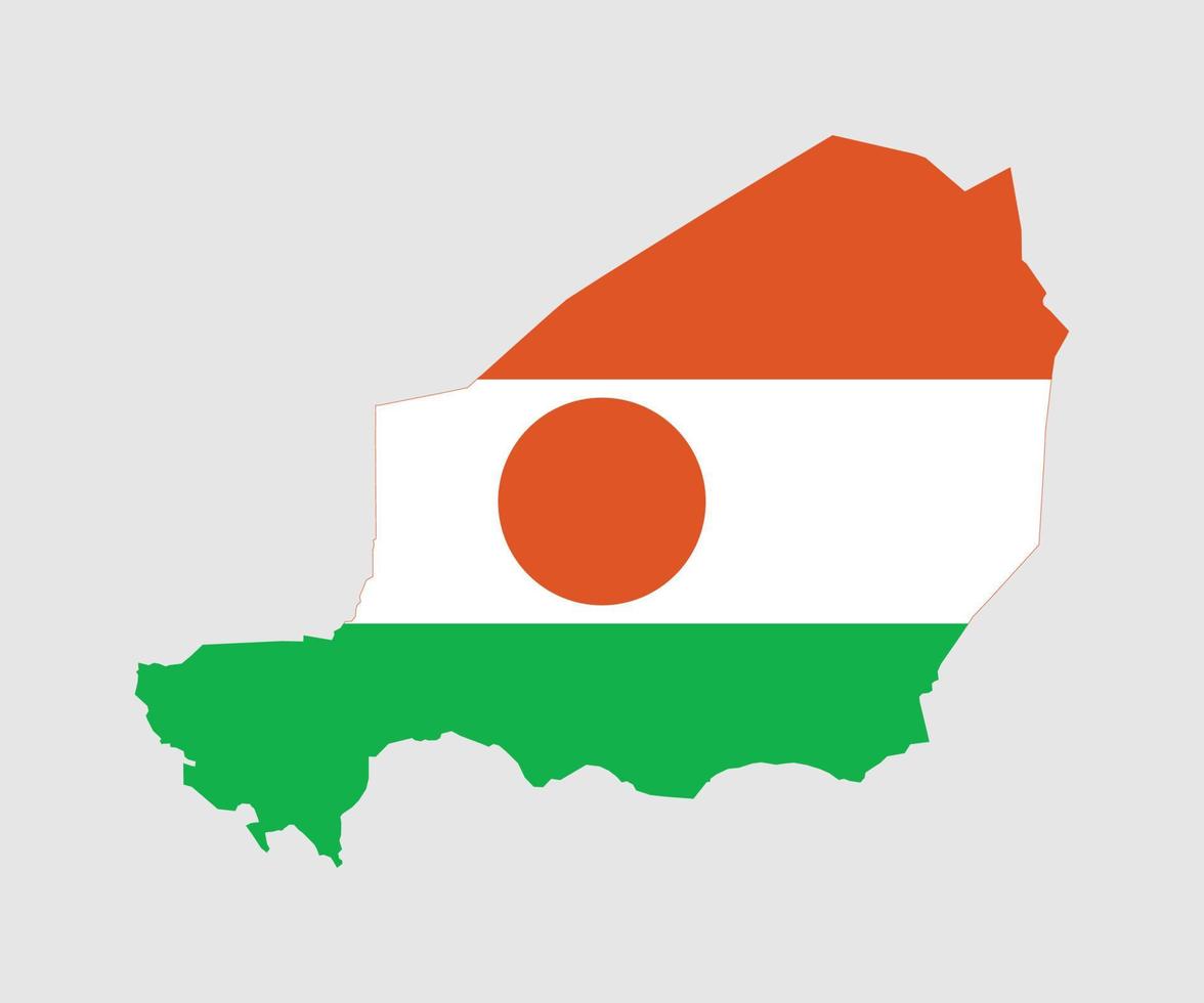 Map and flag of Niger vector