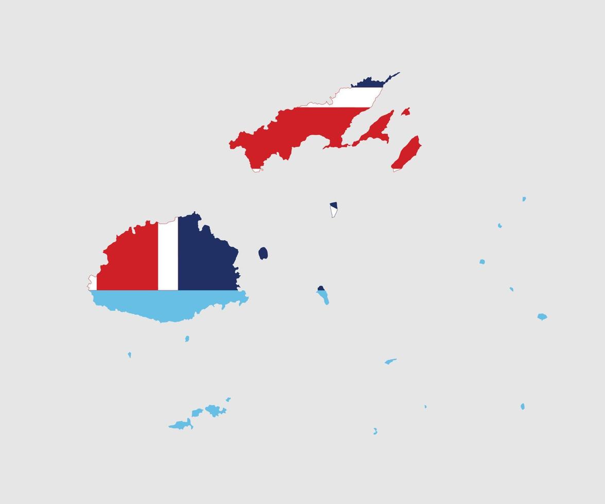 Map and flag of Fiji vector