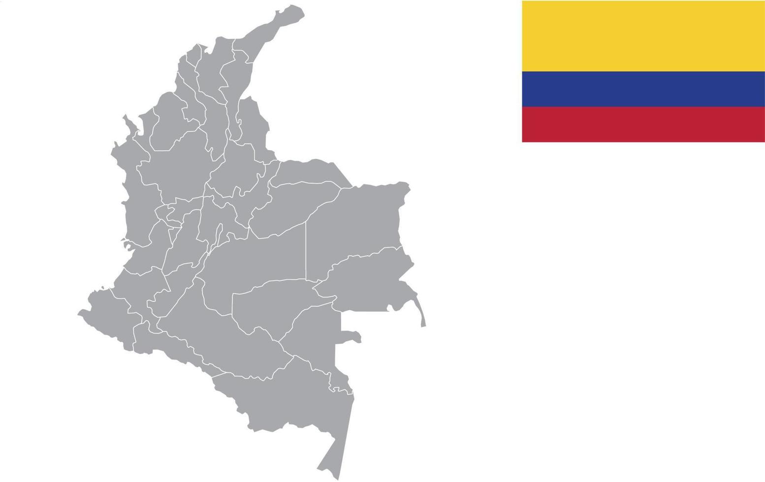 mapa de colombia. bandera de colombia ilustración de vector de símbolo de icono plano