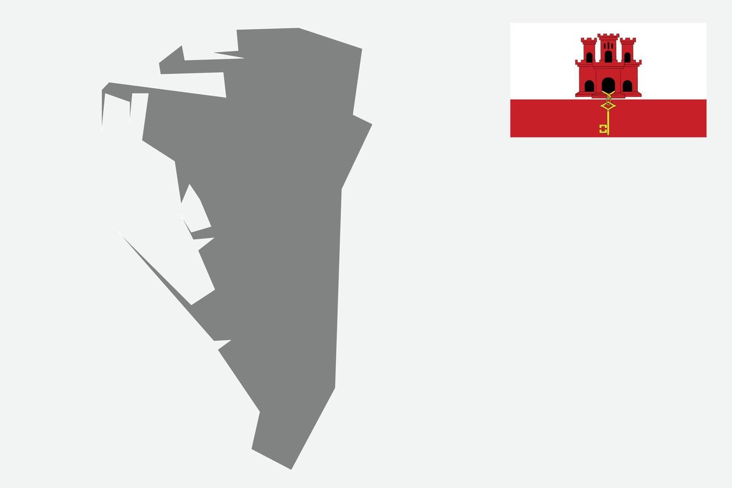 mapa gibraltar bandera gibraltareña ilustración de vector de símbolo de icono plano