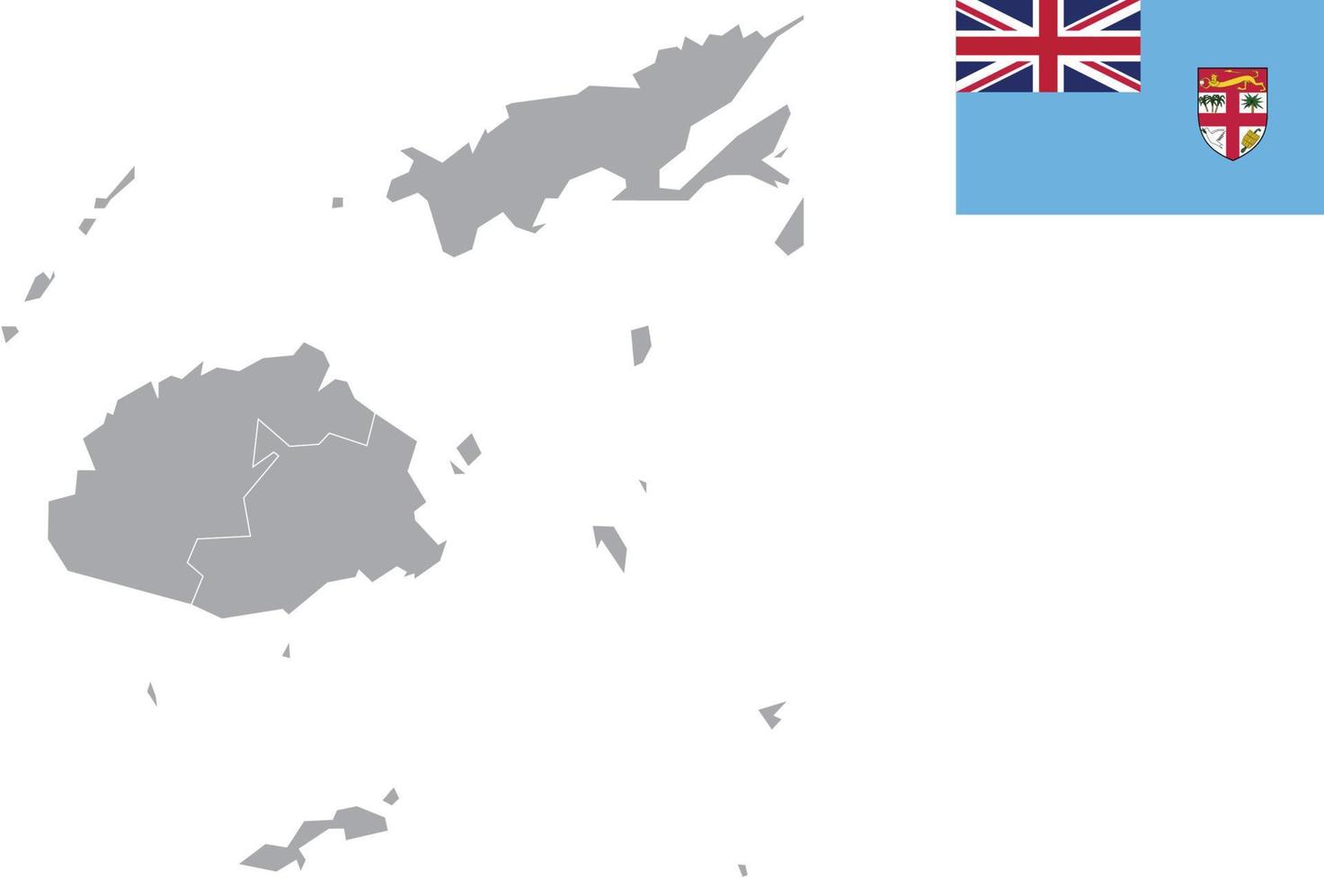 Fiji West map. Fiji West flag. flat icon symbol vector illustration