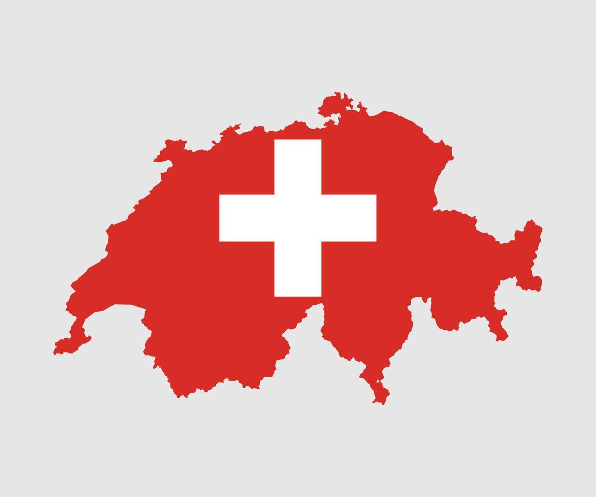 mapa y bandera de suiza vector