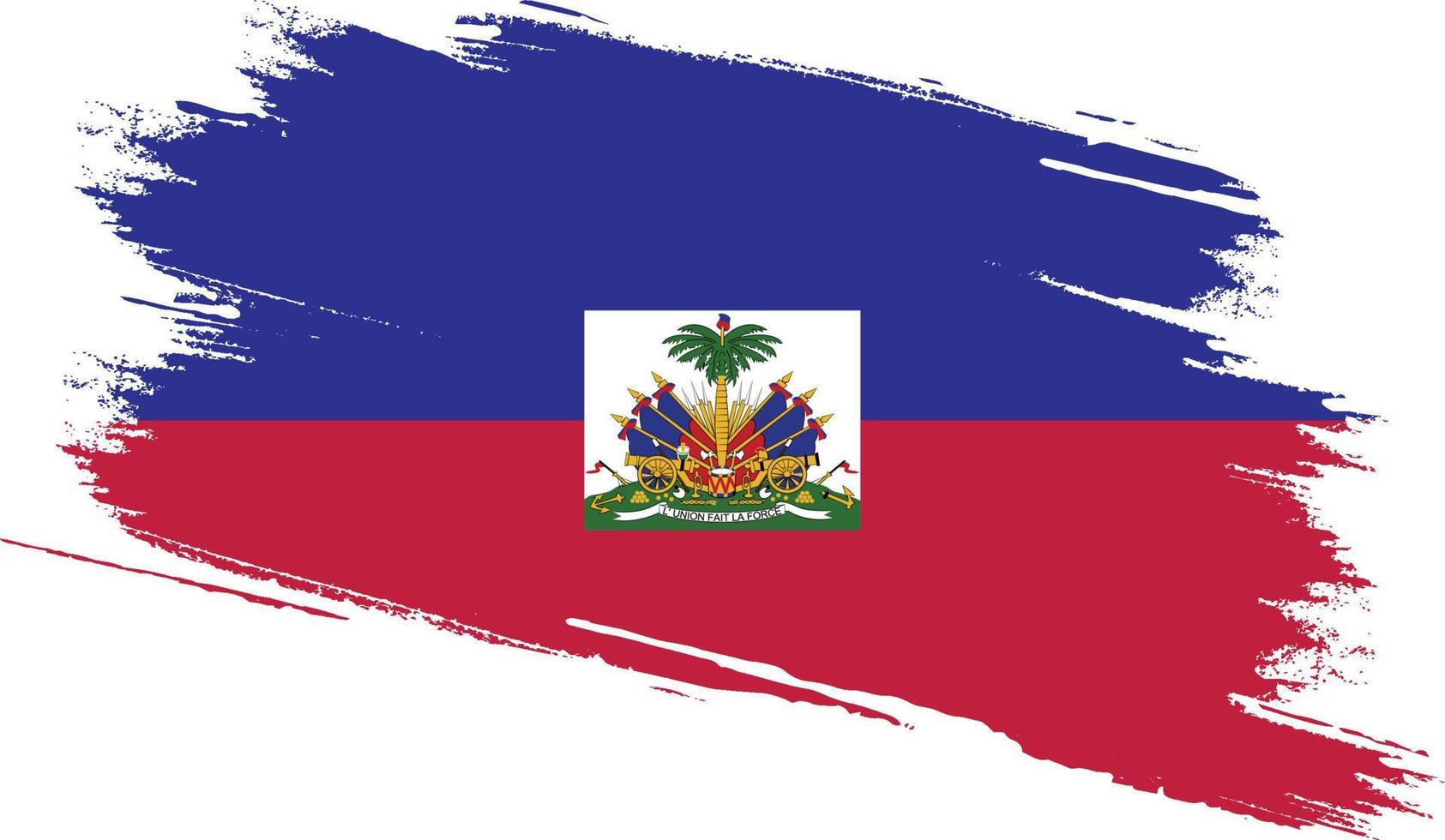 Haiti flag with grunge texture vector