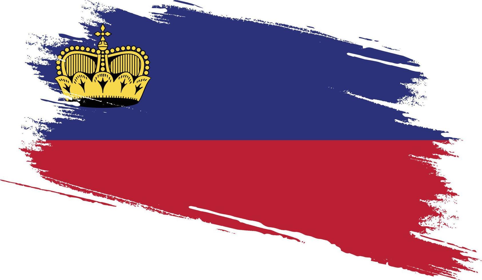 bandera de liechtenstein con textura grunge vector