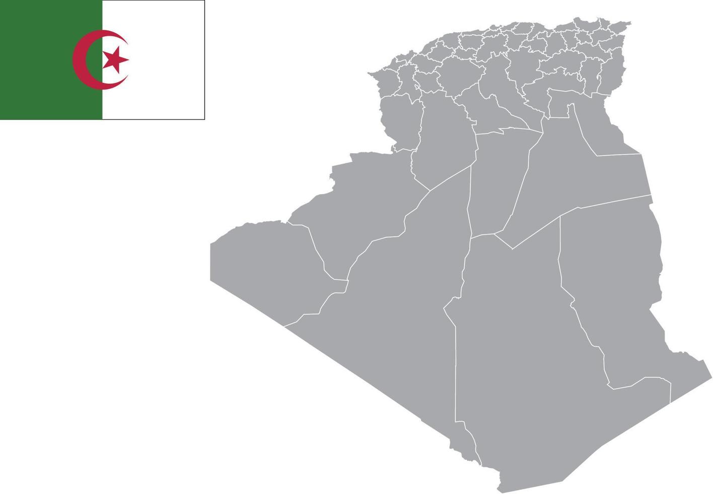 mapa de argelia bandera de argelia ilustración de vector de símbolo de icono plano