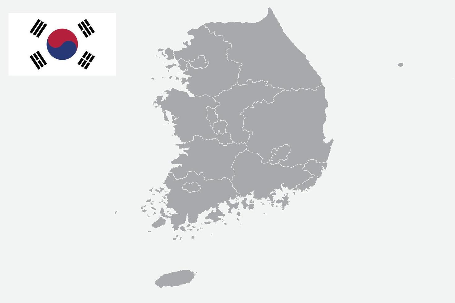 South Korea map. South Korea flag. flat icon symbol vector illustration