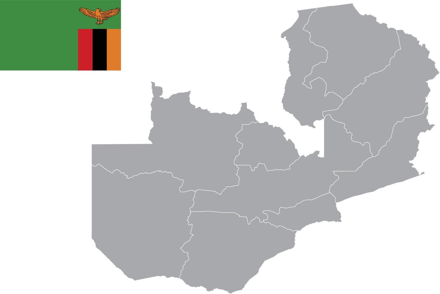 mapa de zambia bandera de zambia ilustración de vector de símbolo de icono plano