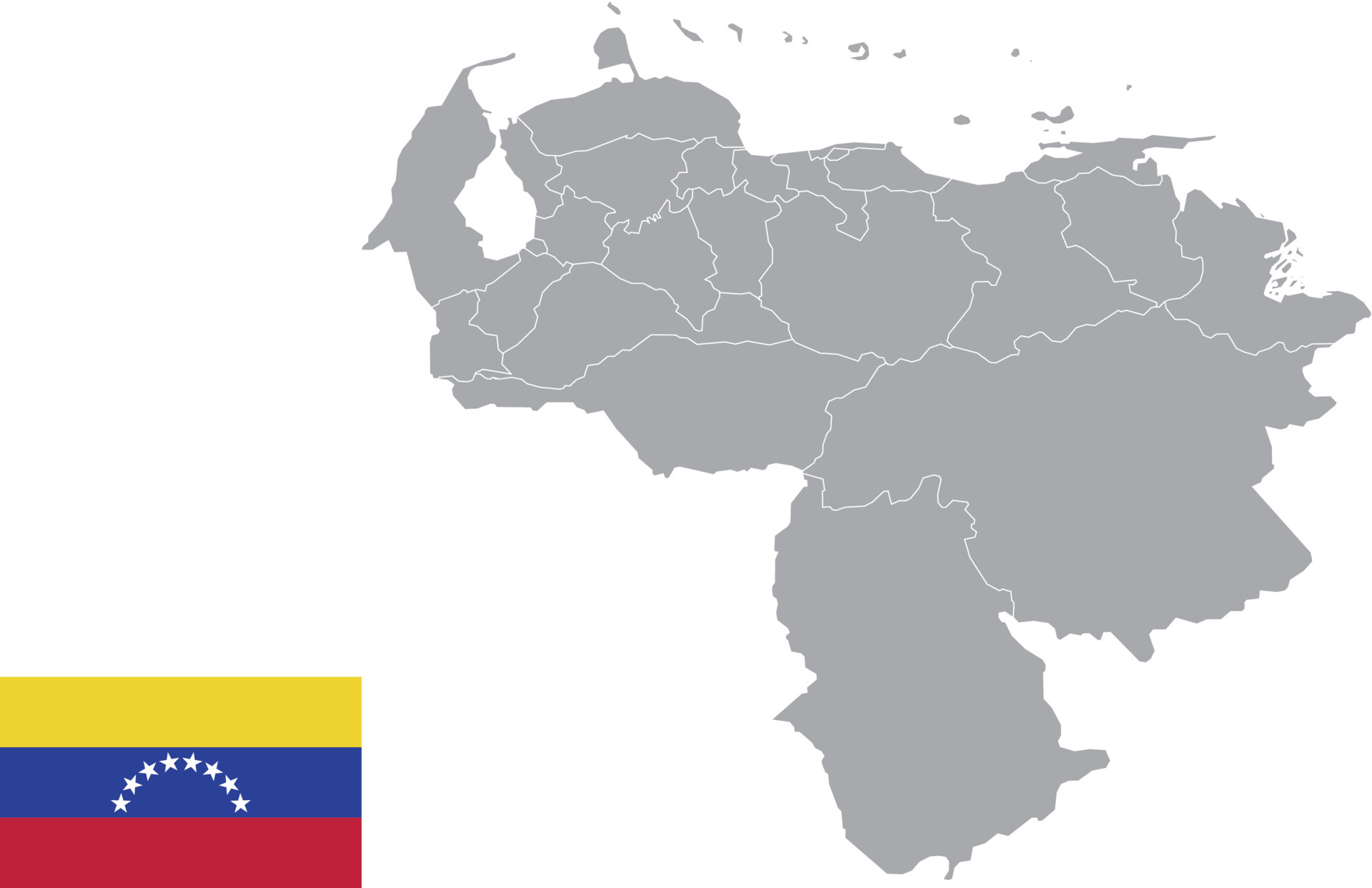 Venezuela Map Venezuela Flag Flat Icon Symbol Vector Illustration