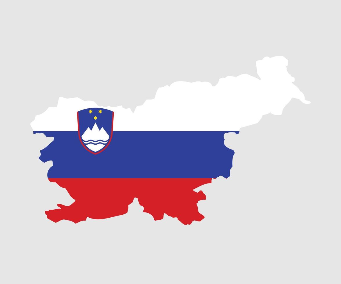 mapa y bandera de eslovenia vector