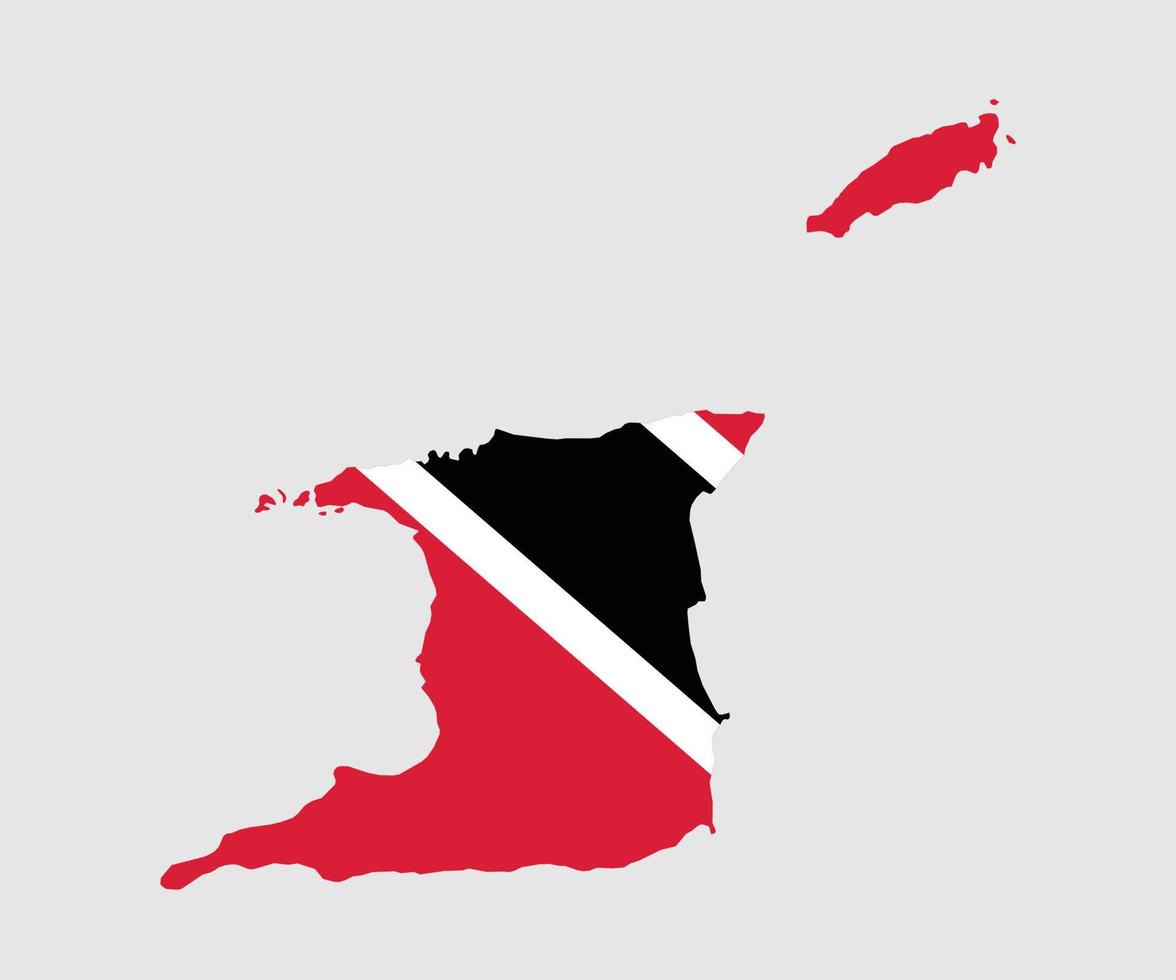 Map and flag of Trinidad and Tobag vector