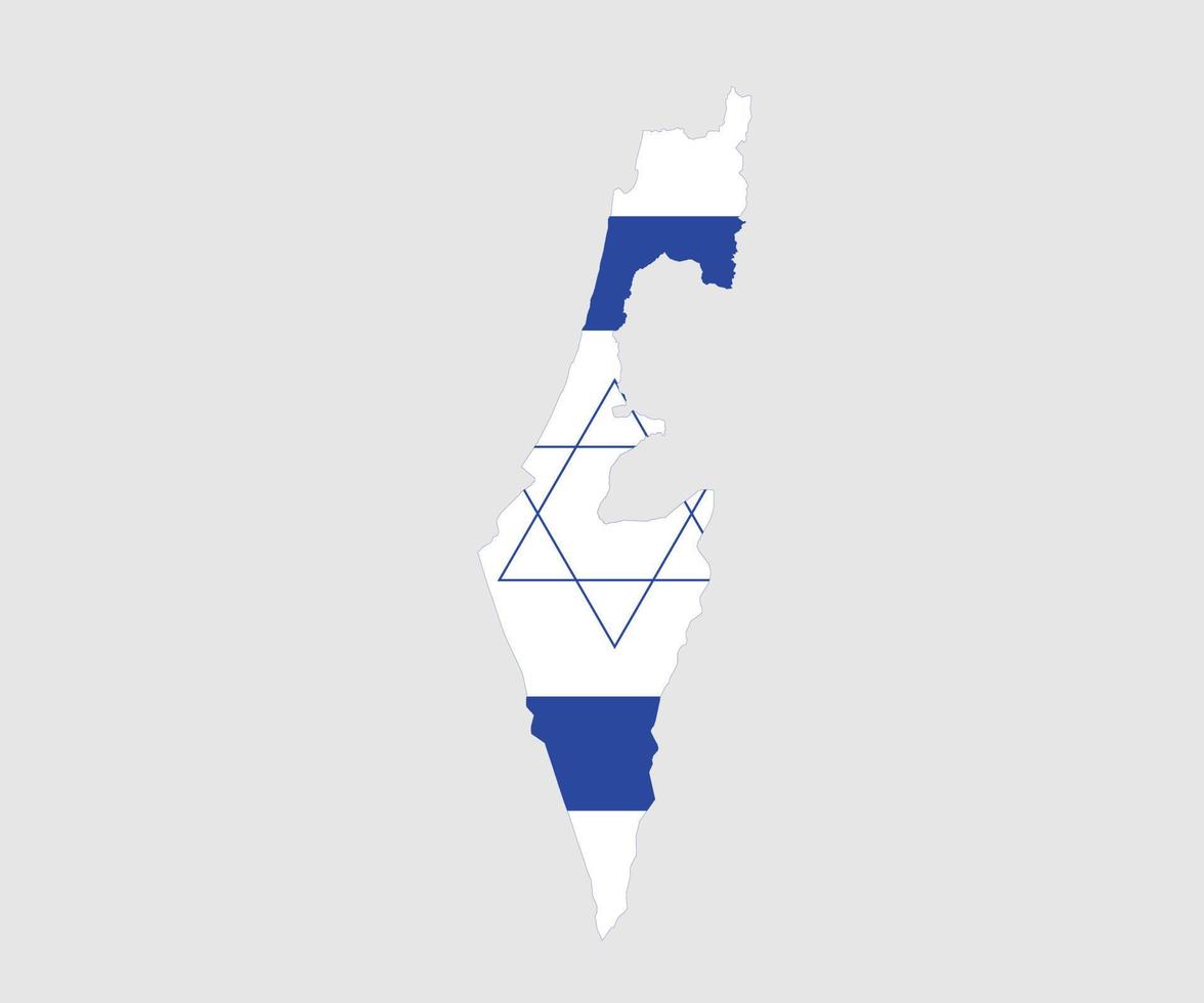 Map and flag of Israel vector