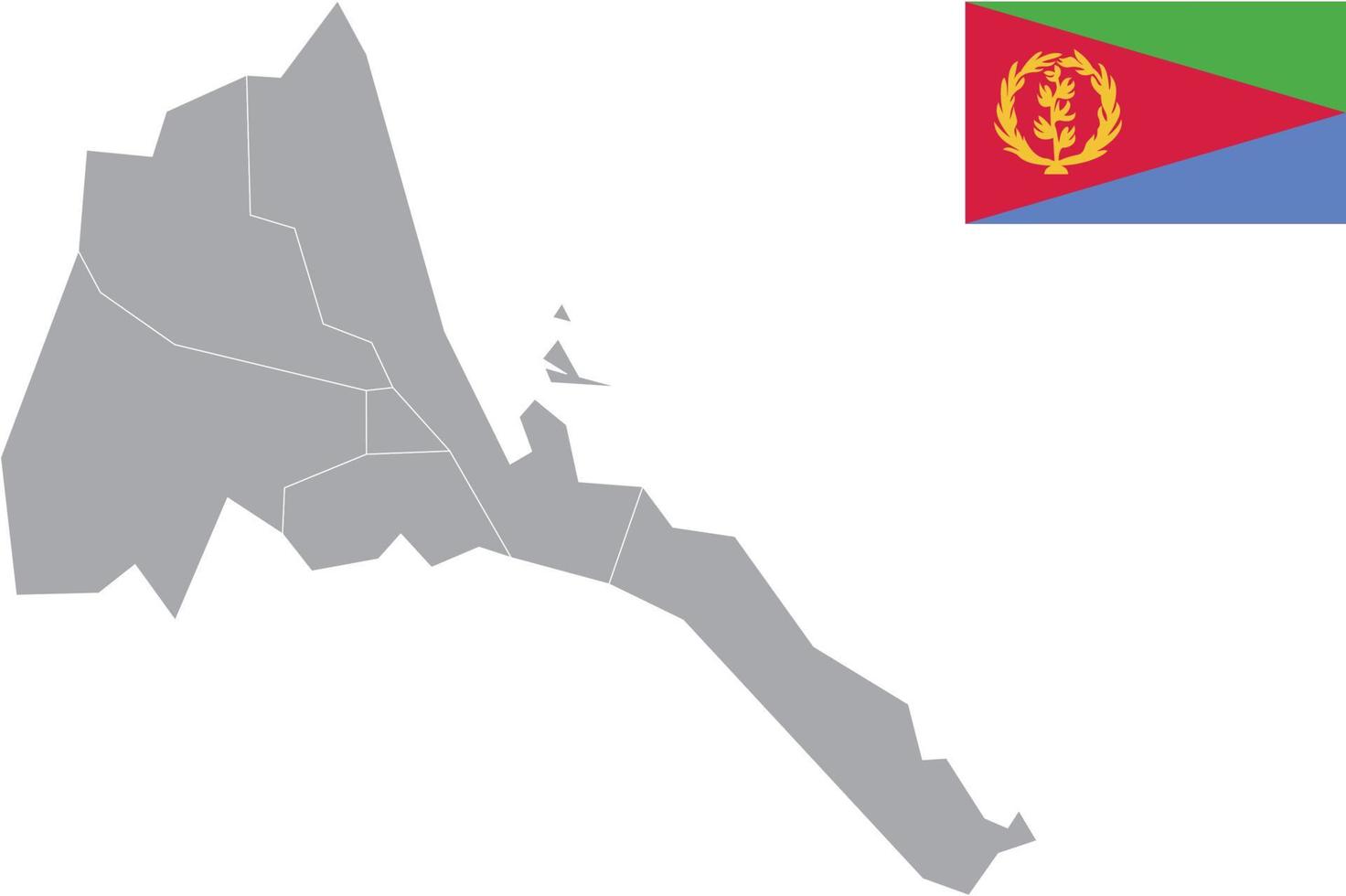 mapa de eritrea bandera de eritrea ilustración de vector de símbolo de icono plano