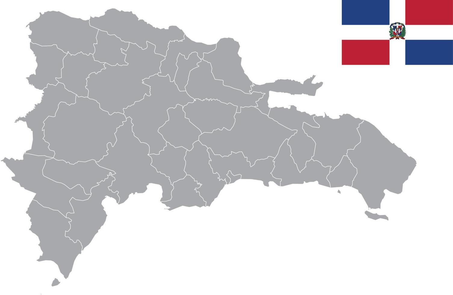 mapa de republica dominicana. bandera de republica dominicana. ilustración de vector de símbolo de icono plano