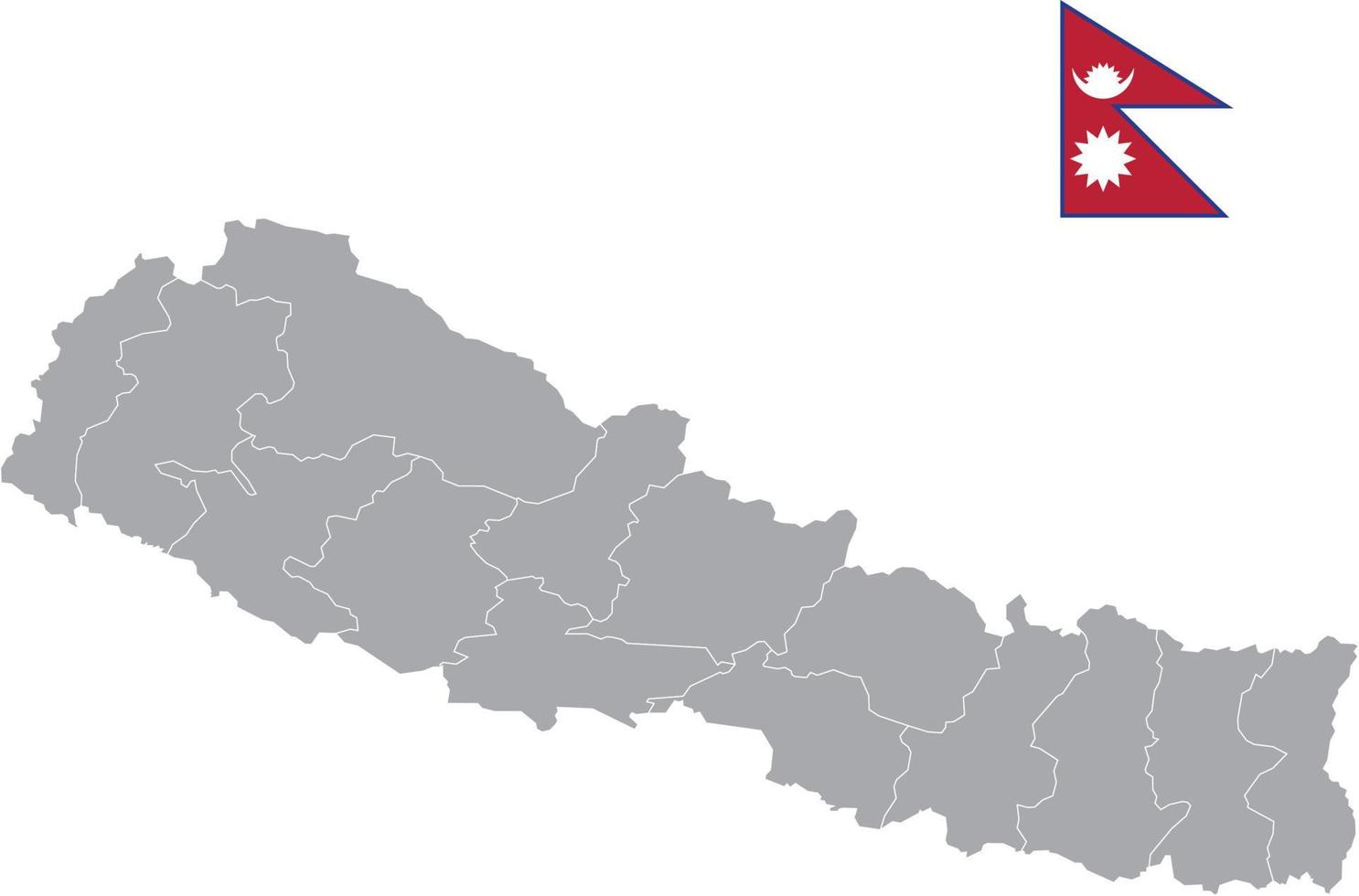Nepal map. Nepal flag. flat icon symbol vector illustration